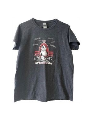 Unisex tee gray shirt Canada beaver goose size Medium